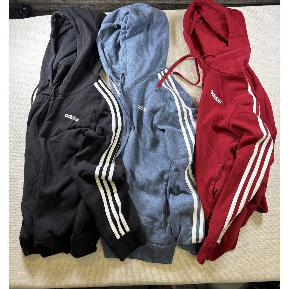 adidas Men’s Hoodie Bundle - Black, Blue, Red